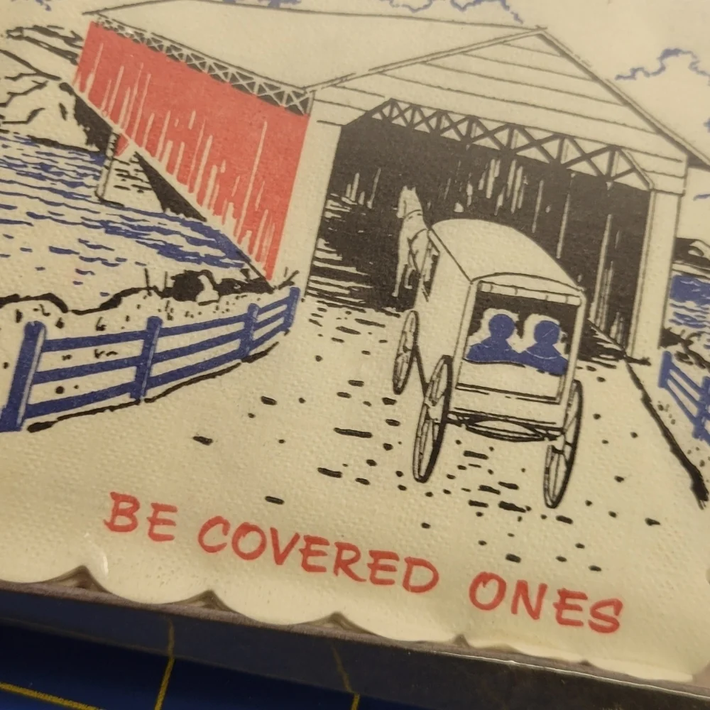 Vintage Covered Wagon Coaster & Napkin 24 Sets Sealed Packaging